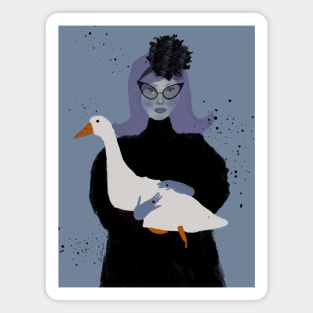 Lady holding a goose Magnet